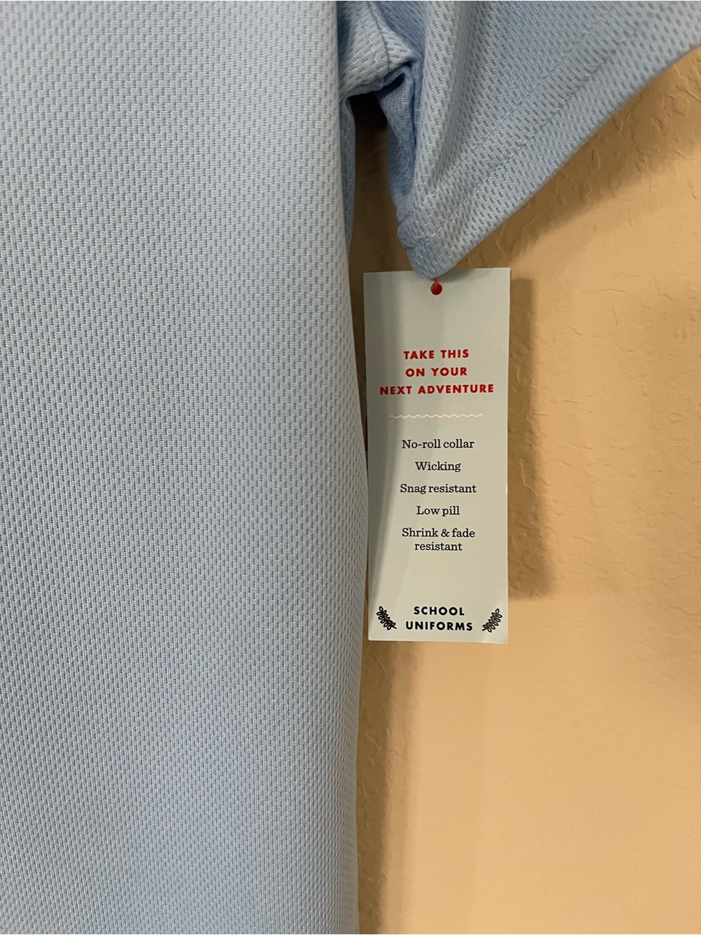 Cat & Jack Boys Light Blue Uniform Polo Shirt NWT Youth Large 10/12 School - Picture 3 of 4